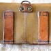Vintage French Military Army Supply Brown Leather Double Ammunition Holder Pouch (Design 2)