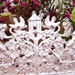Shabby Pink Cottage Chic Ornate Iron Bird Design Business Card Holder Stand