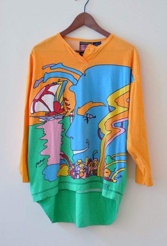 Vintage PETER MAX Mystic Sailing oversize tee by lethilogica