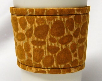 Coffee Cozy/Cup Sleeve Eco Friendly Slip-on, Teacher Appreciation, Co-Worker Gift, Bulk Discount: Giraffe Print