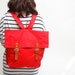Handmade backpack Marine lover collection red color