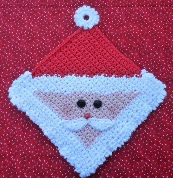 Download Santa Potholder Crochet PATTERN INSTANT DOWNLOAD