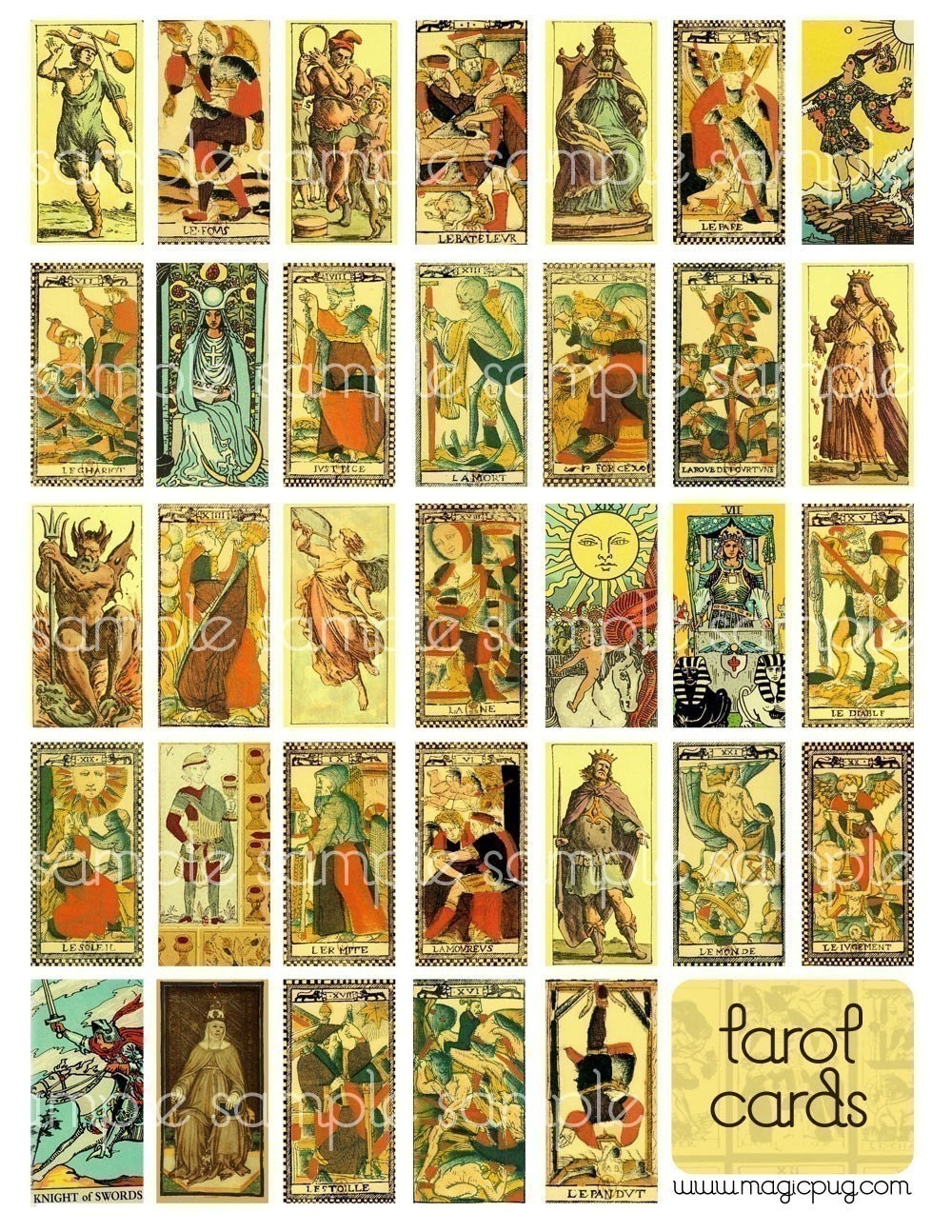 antique-tarot-card-digital-collage-sheet-for-domino-jewelry