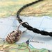 Yoga Necklace with Ganesh Fine Silver Pendant on Black Braided Cord