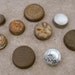 Rusty Oxidized Recycled Metal Round Bottle Tops Lids Found Object Primitive Assemblage or Altered Art
