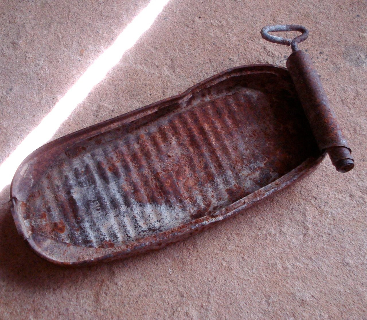 Vintage Rust Metal Sardine Kipper Can with Key Steampunk