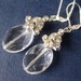 Clear Quartz Silver Earrings, Vintage Rhinestone, Handmade, Natasha