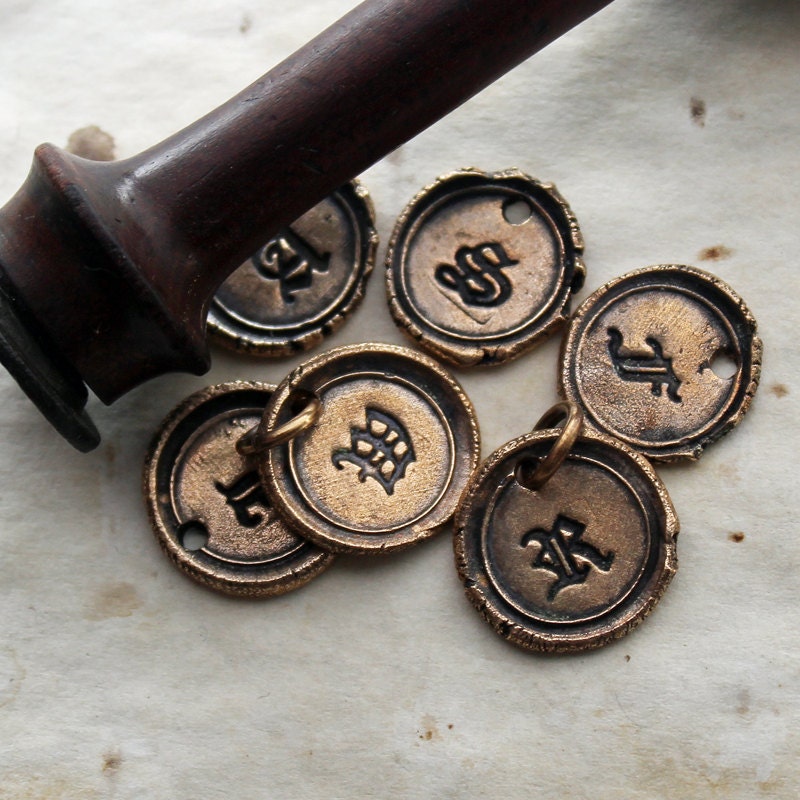 bronze wax seal initial only letter of your choice