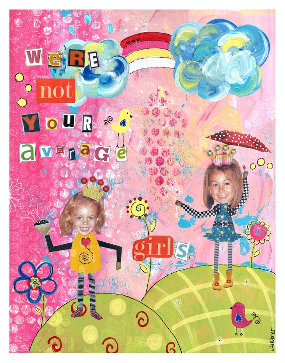 Not your Average GirlS 8x10 PERSONALIZED Wood Mounted Print - 2 girls