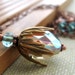 Gentle Thistle Flower Necklace with Antiqued Copper and Brass, Soft Yellow Floral Pendant, Aqua Accents, Vintage Style Jewelry, Garden Lover