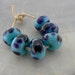 Turquoise Violet Glass Beads... Handmade Lampwork