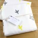 Grey and Yellow Bird Feet Tea Towel