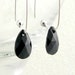Jet Black Crystal Dangle Earrings Pear Teardrop