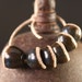 Handmade stoneware bead caps/cones Midnight Blue (6)