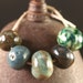 Handmade stoneware ceramic beads Blue & Green (5)