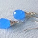Sterling Silver Wire Wrapped Earrings With Cobalt Blue Chalcedony Briolette, A Breath Of Fresh Air