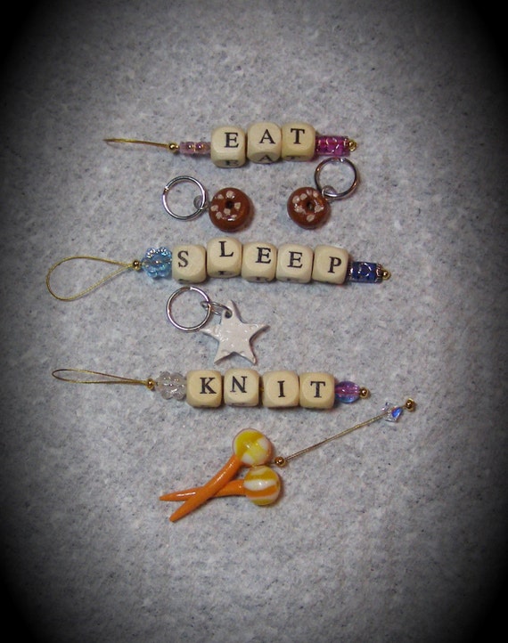 Eat sleep Knit stitch holders