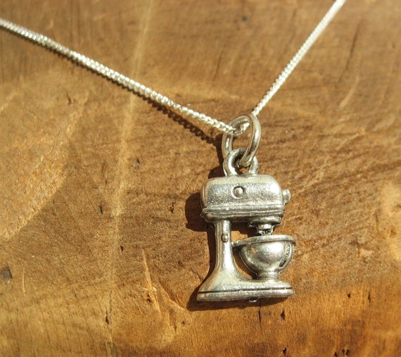 Kitchen Mixer Charm with Sterling Silver Chain