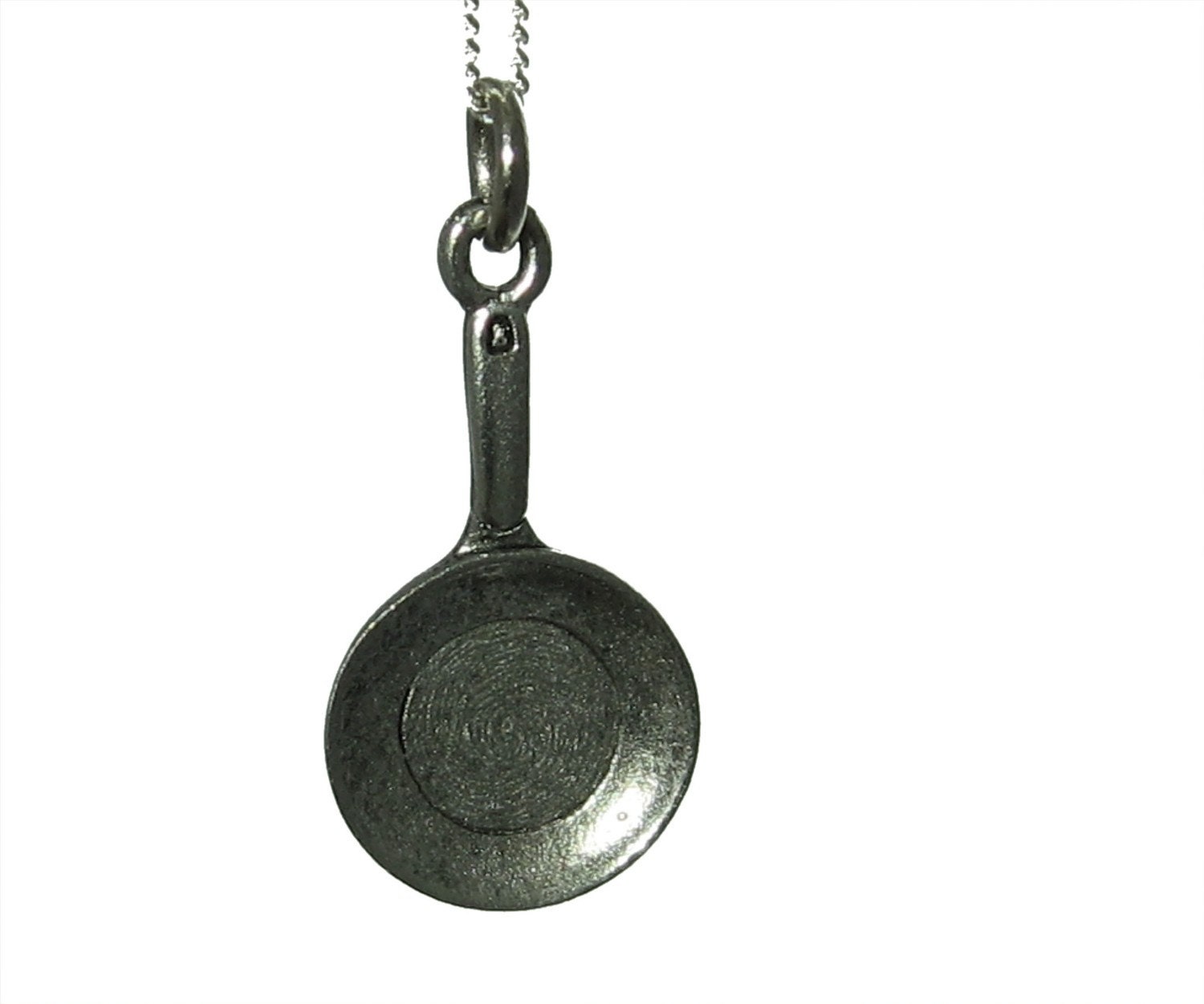 Frying Pan Charm Necklace with Sterling Silver Chain