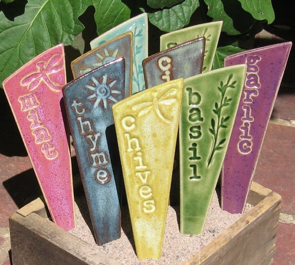 Herb Garden Stakes / Plant Markers A Set of 3