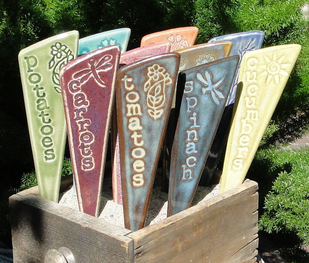 Veggie Garden Stakes / Plant Markers A Set of 3 vegetable