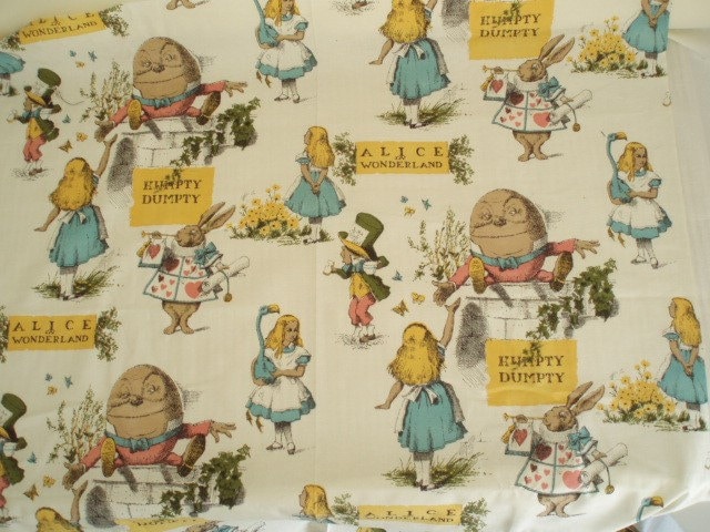 Vintage Alice In Wonderland Fabric 96