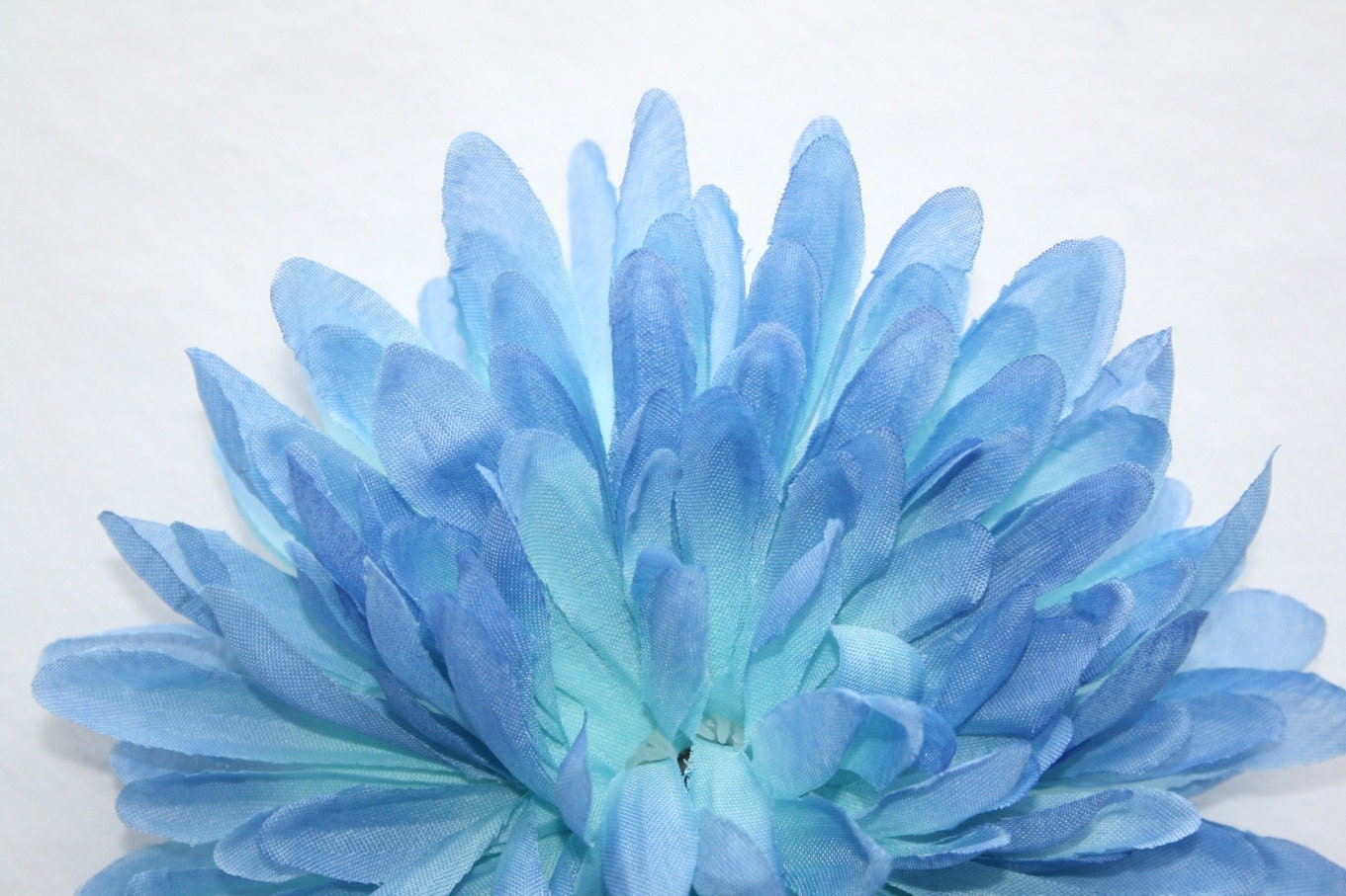 Silk Flower 6 inch Chrysanthemum in Light Blue Artificial