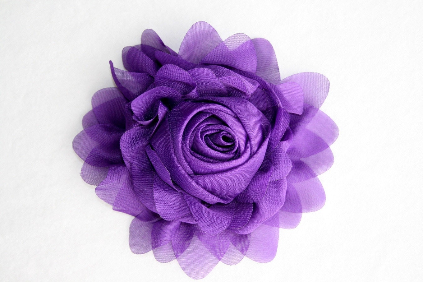 Large Chiffon Rosette in Bold Purple : Headband and Wearable
