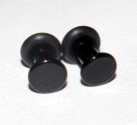 8g BLACK ear plugs body JEWELRY 3mm handmade 8 gauge