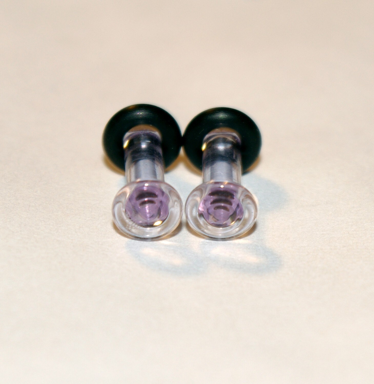 8g Clear PINK Glass ear plugs body JEWELRY 3mm handmade 8