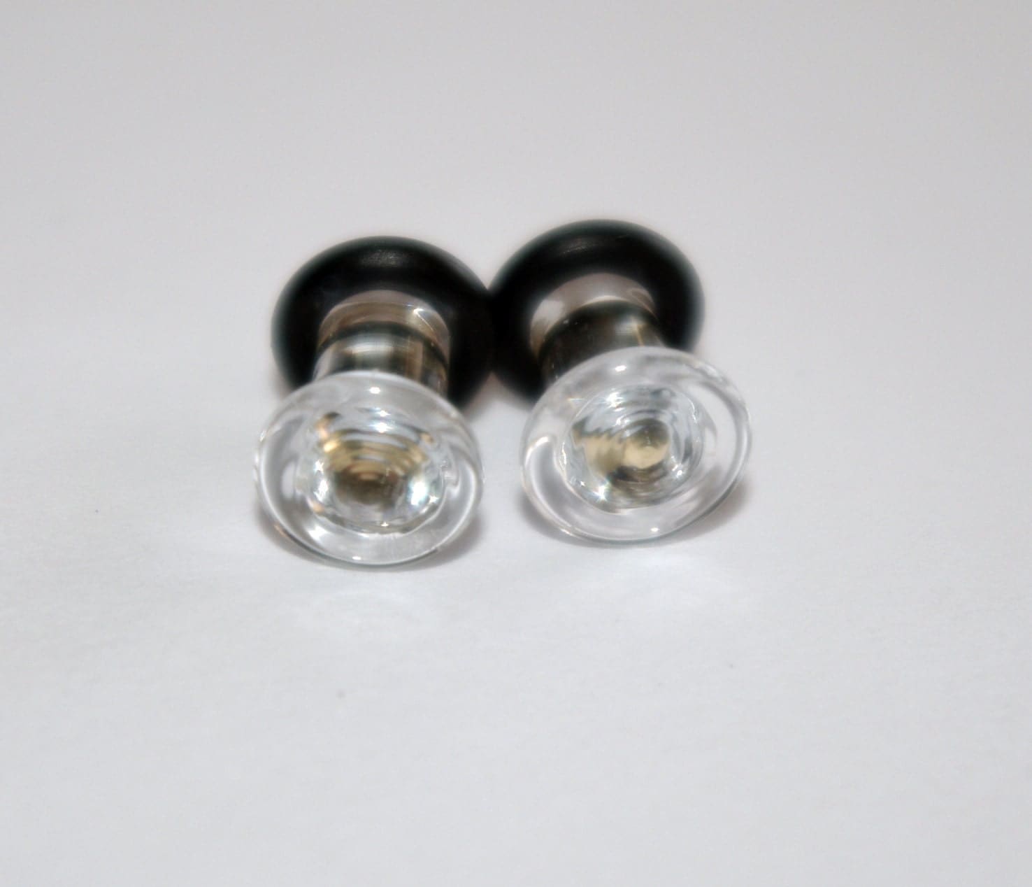 6g Clear glass ear plugs body jewelry 4mm handmade new 6 gauge