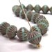 Czech Glass Turquoise Picasso 9mm Fluted Bead - 12