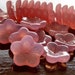 Czech Glass Milky Pink 16mm Flower Bead : 10 pc