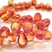 Fire Opal 9x6mm Czech Glass Large Teardrop - Last 19