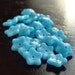 Czech Pressed Glass Bead 7x3mm Turquoise Blue Flower Cap - 25 pc