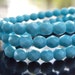 Turquoise Blue Czech Glass Bead 6mm Firepolish Round - LAST Full 7 inch Strand 30 pc