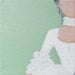 WOMAN in Dress ART Original Art Reproduction Print 5x5 ANTOINETTE rococo pastel mint white - "The White Lady"