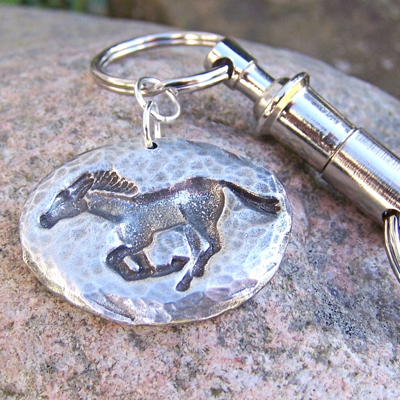 Running Horse Key Chain Mustang Key Ring Cast Pewter by KDemARTe