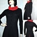Hold for Gracie Geoffrey Beene Vtg 80s Black & Red Wool Midi Dress S XS