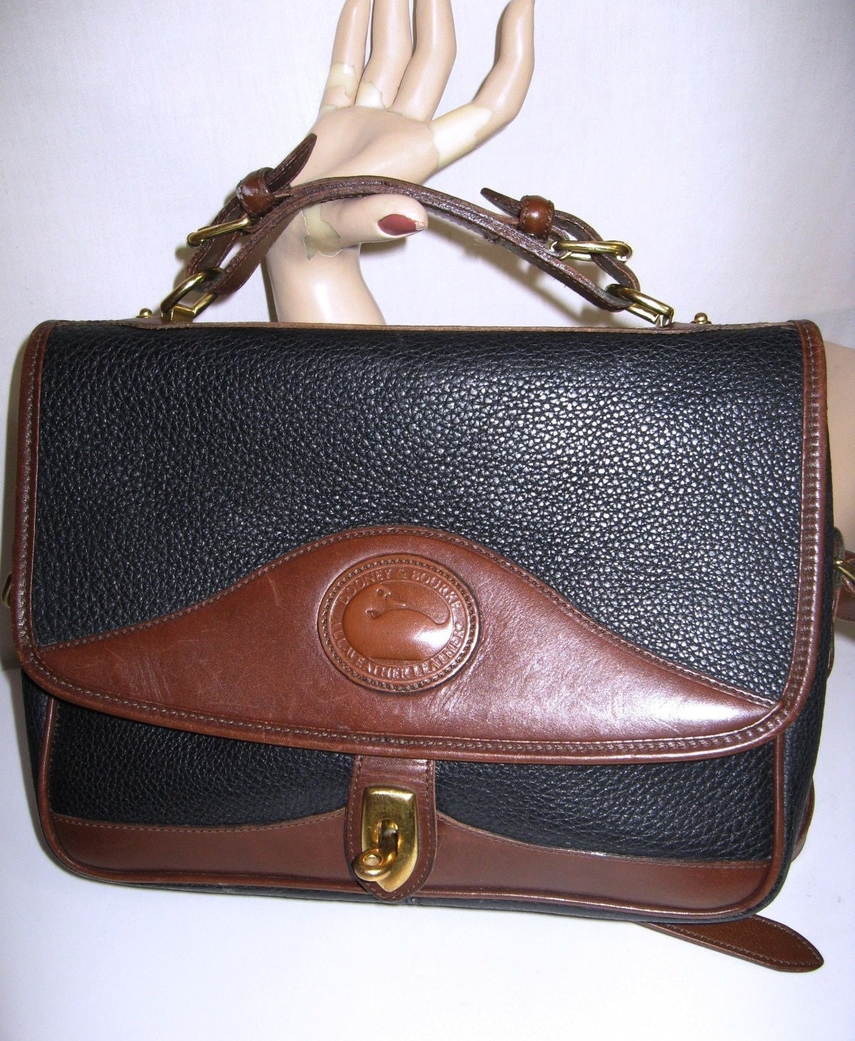 Authentic vintage Dooney and Bourke BLack with by vintageandmore