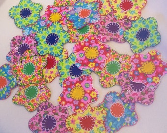 Fabric Flowers Applique Birthday Party Wedding Bridal Shower Hippie Scrapbook Hair Clip Barrette Brooch Headband Trim Patch Embellishment
