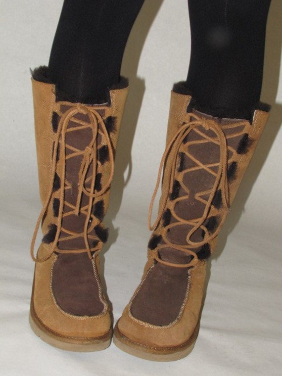 sheepskin lace up ugg boots