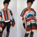 vintage 70s AmAZiNg MexICaN eTHnIC NaVaJo BlUe WoOl BlAnKeT PoNcHo sWeATeR ShAwL CaPe sm med lg