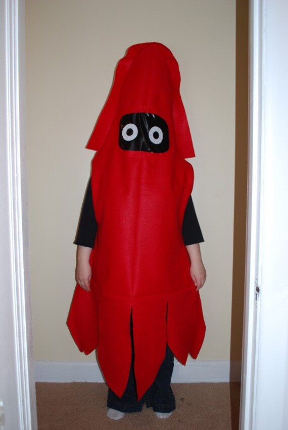 Items similar to Red Squid Adult Halloween Costume Super Mario Blooper