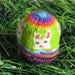 Easter Bunny self striping and patterning picture sock yarn kit with 4 solid contrast colors