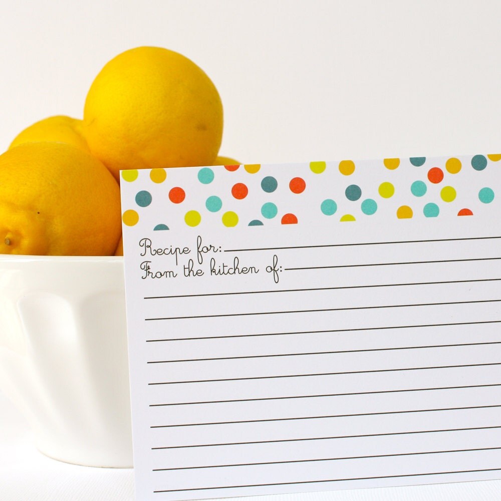 Polka Dot Recipe Cards