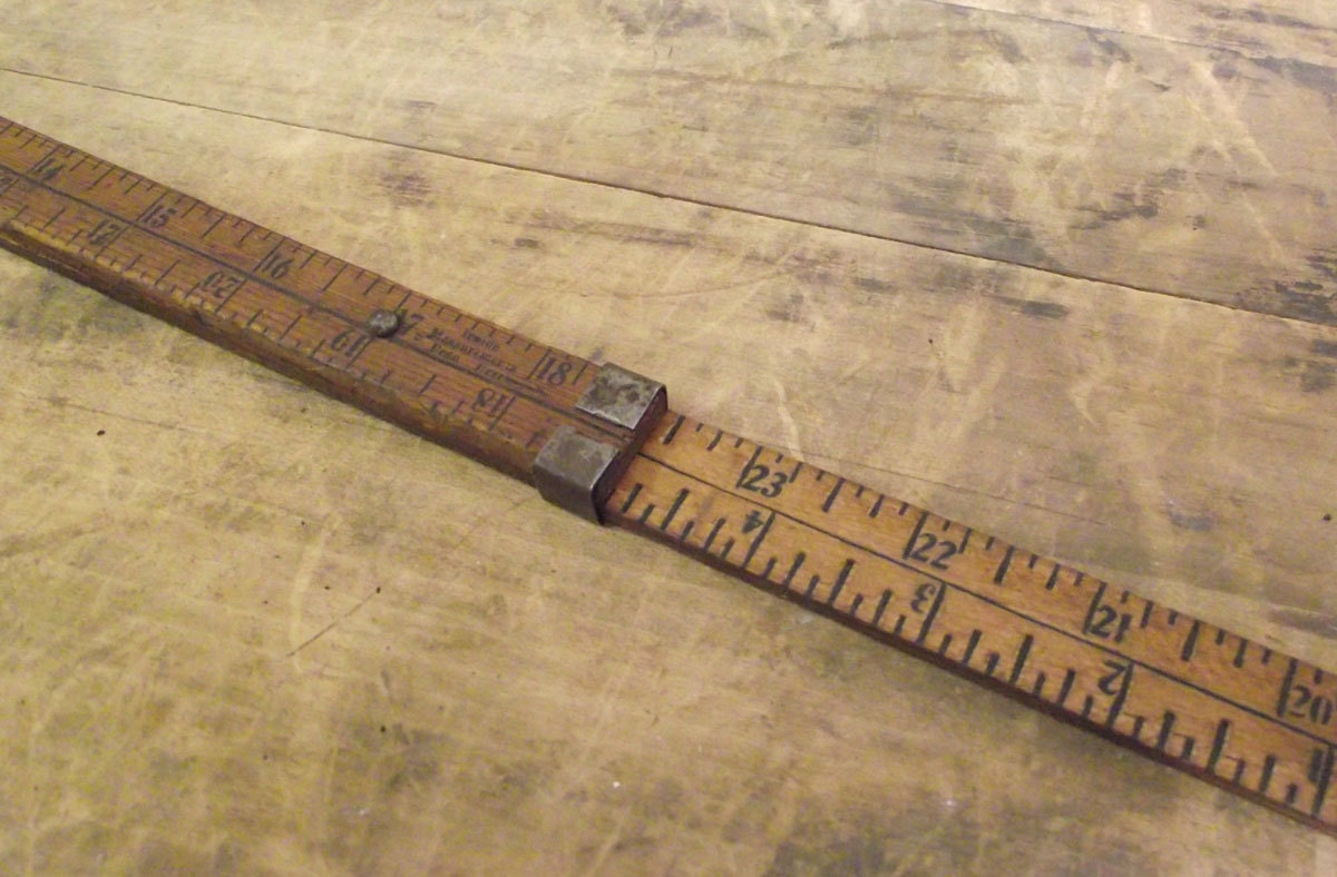 Vintage wooden sliding ruler yard stick