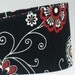 Women's Headband, Fabric, Wide, Red, Black & White Retro Floral