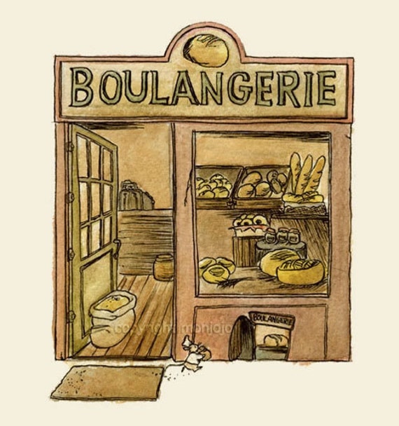 Items similar to Art Print - French Shop Boulangerie on Etsy