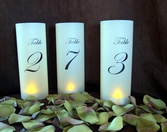 Custom Damask Illuminated Table Numbers Wrap Lanterns-just add